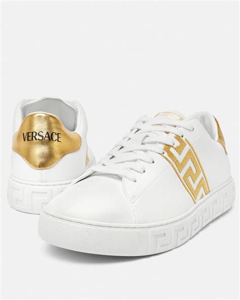 men's versace greca sneakers|Versace greca embroidered sneakers.